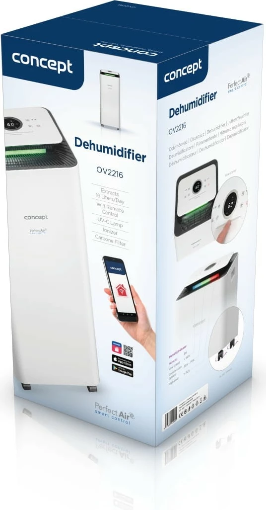 Dehumidifikator in čistilec zraka Concept Perfect Air Smart OV2216, bel