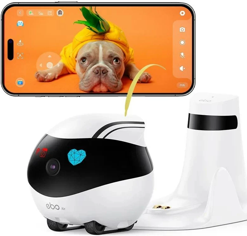 Pametni robotski nadzor z kamero ENABOT Ebo Air, WH287302, bela/črna