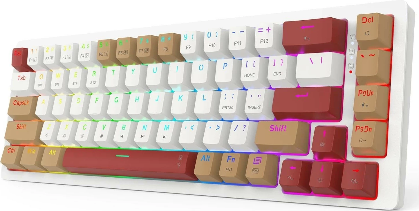 Mekančna tipkovnica z RGB, Redragon K677WLR-RGB-PRO Rammus, rjava