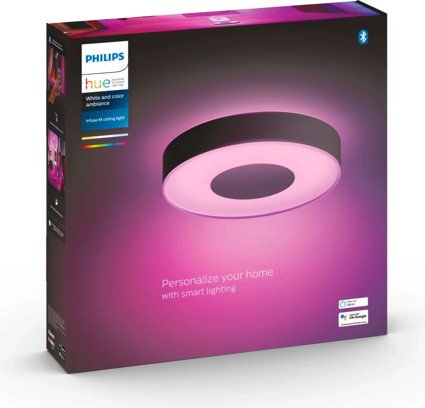 Pametna stropna svetilka Philips Hue Infuse, LED, Bluetooth, kovina, črna