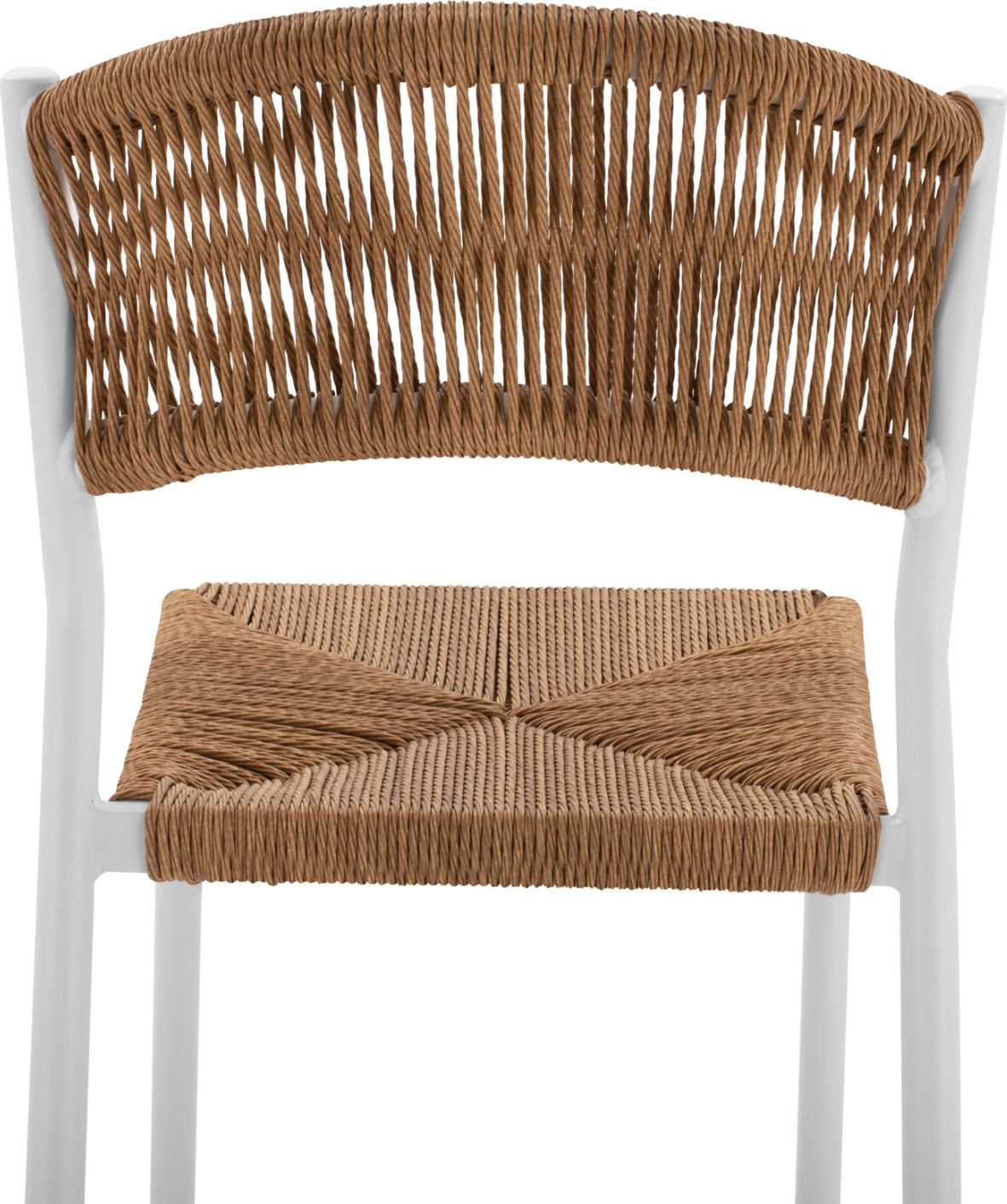 Aluminijasti barski stol v beli barvi s PE vrvjo bež FH5789.01 45,5x56x111 cm