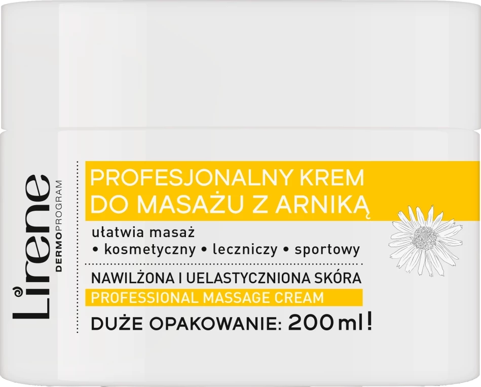 Profesionalna krema za masažo z arnico Lirene, 200 ml