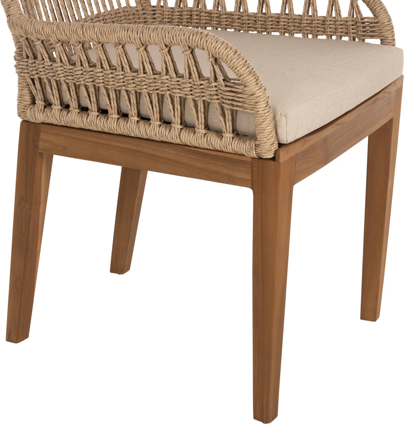 Stol STARDOM iz tikovine in vrvi v naravni barvi 57x65x83H cm