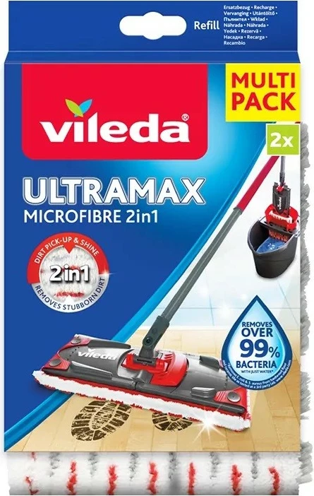 Nadomestne krpe za mop, Vileda Ultramax/Ultramat TURBO 167720, 2 kosa, siva/rumena/bela