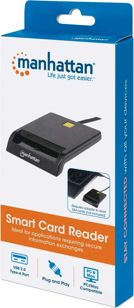 Bralnik kontaktnih pametnih kartic USB-A, 12 Mbps, Manhattan