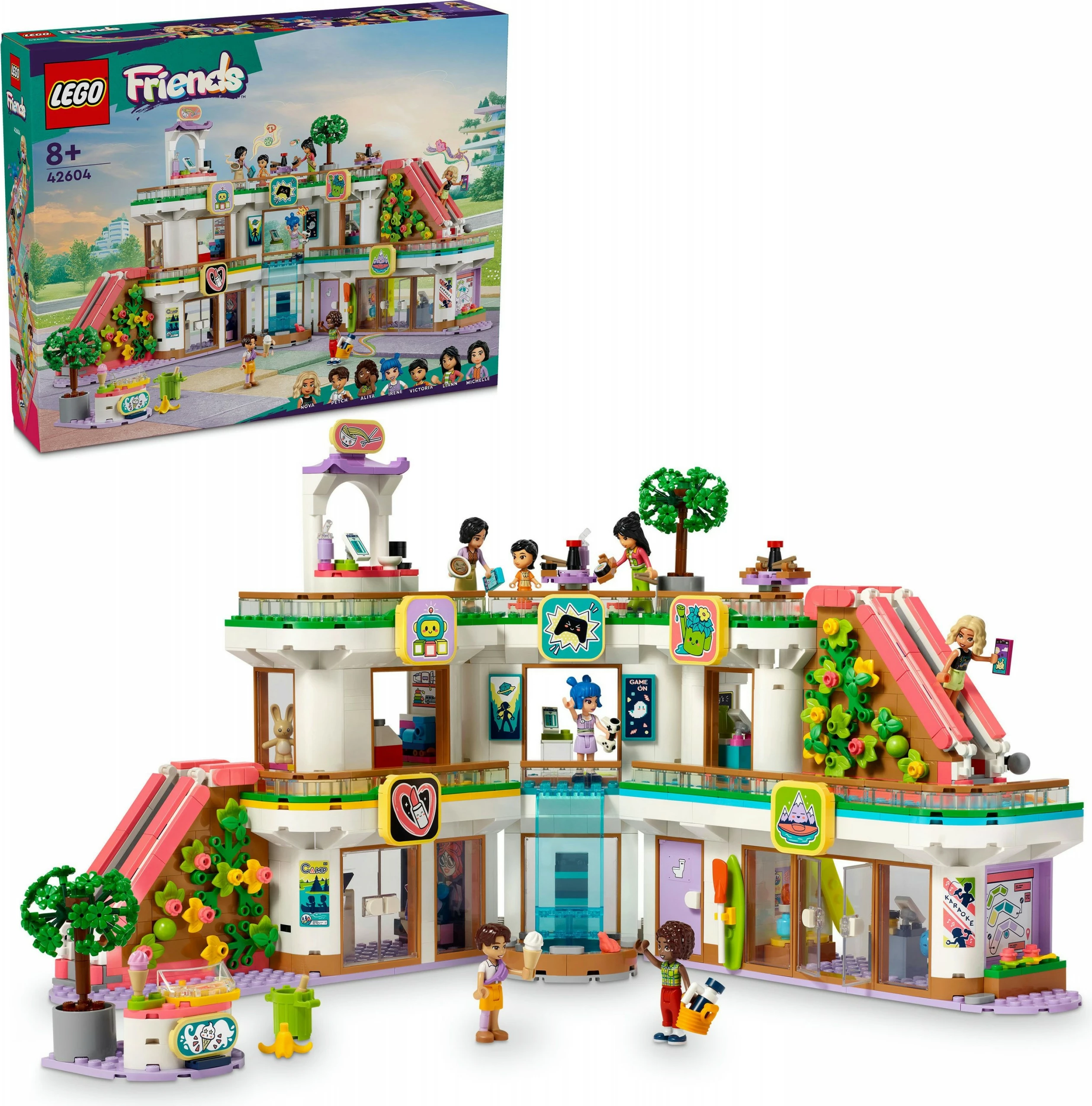 Set za gradnjo LEGO Friends 42604 Nakupovalni center Heartlake City, večbarven