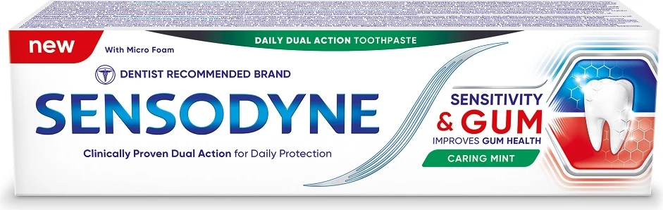 Zobna pasta za občutljive zobe in dlesni Sensodyne Sensitive & Gums, 75 ml, meta