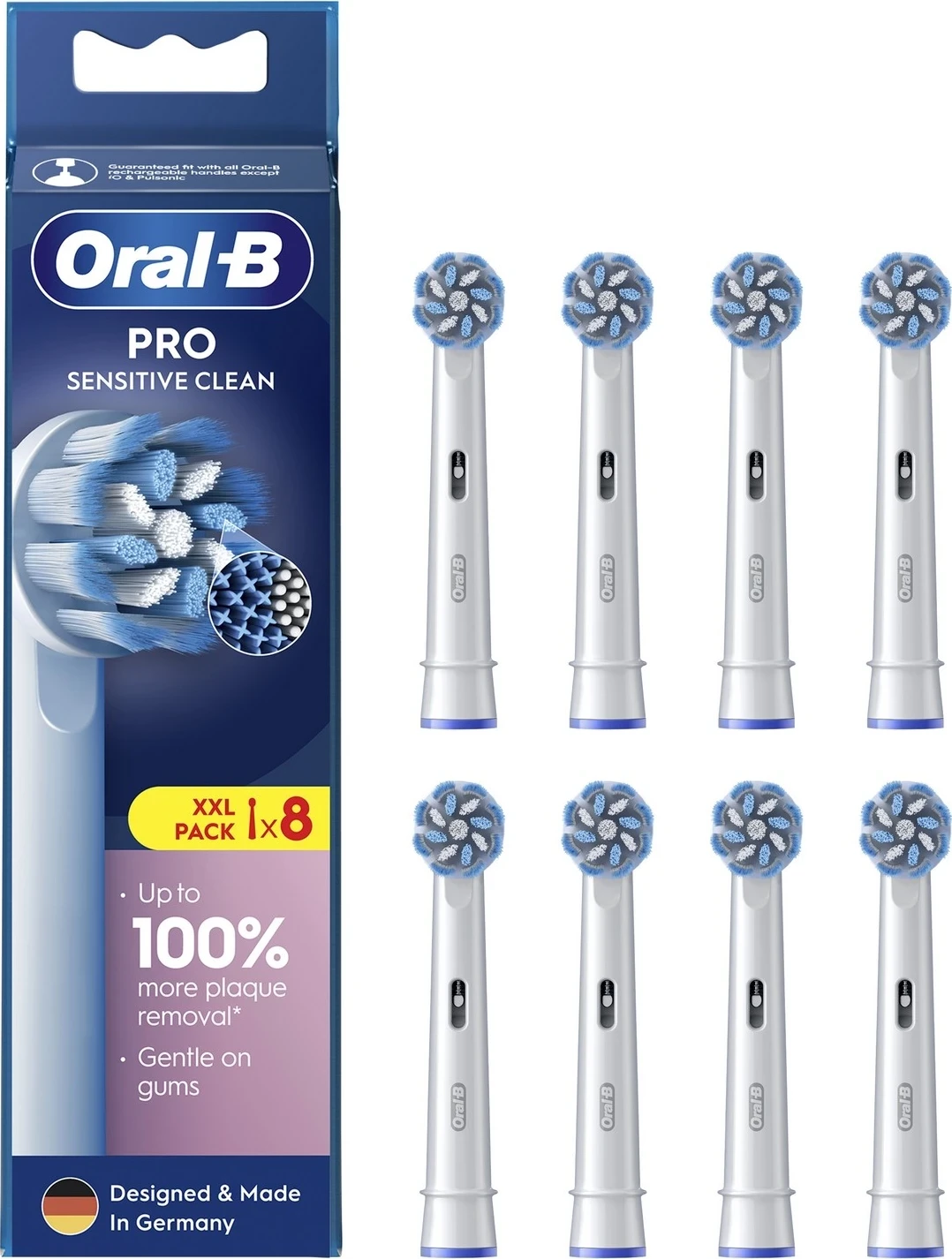 Glave za zobno ščetko, Oral-B EB60X SensitiveClean, 8 kosov, bele