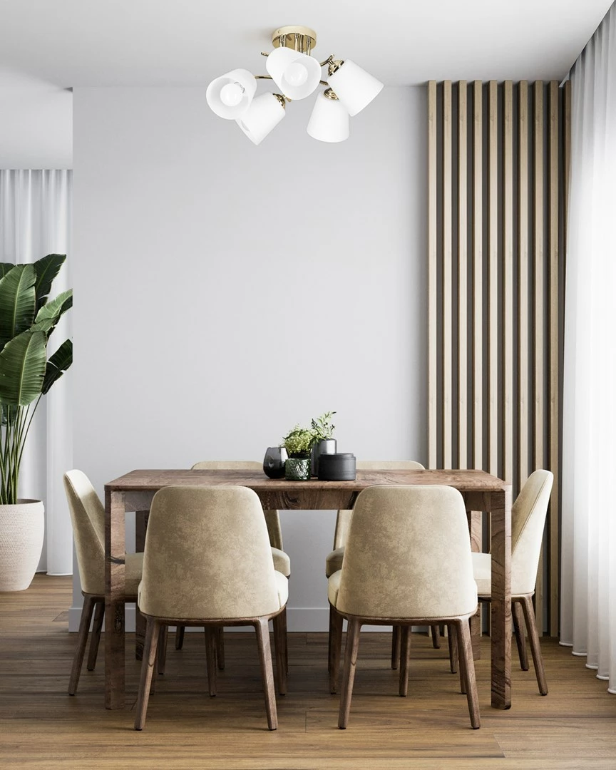 Stropna svetilka z 5 lučmi Activejet AJE-EMILY 5P, E27, kovina, bela