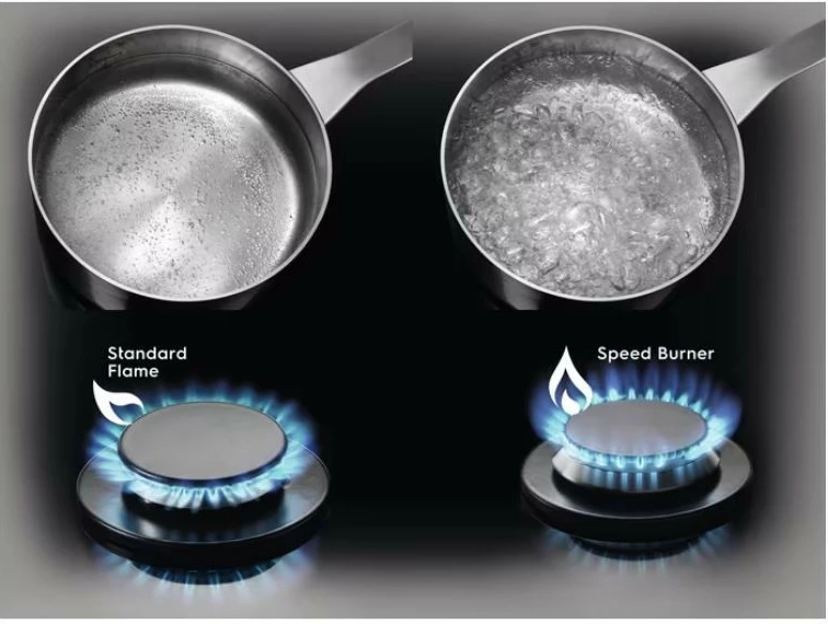 Plinska kuhalna plošča z 4 kuhališči Electrolux EGG6426SK, črn stekleni zgornji del