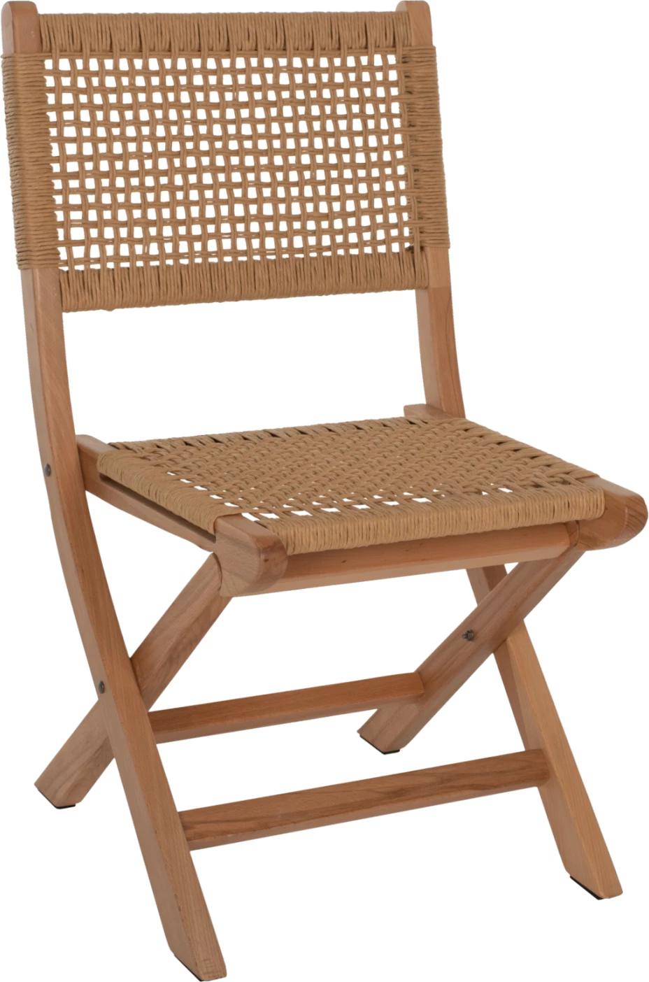 Zložljiv stol iz bukovega lesa in vrvi v naravni barvi 47x58x84Hcm.FH9411.01