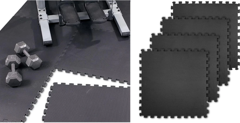 Puzzle podloga za fitnes SMJ, črne