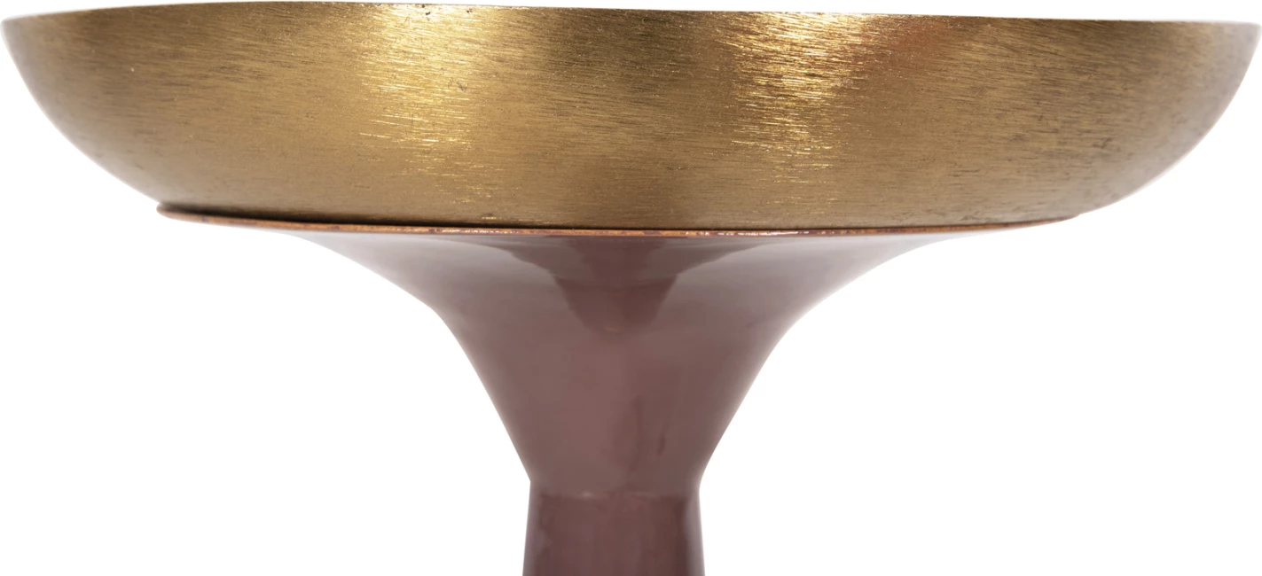 Svečnik (stebrič) GUNTUR FH4244.06 kovinski v svetlo koralno-zlati barvi Φ20,5x68Hcm