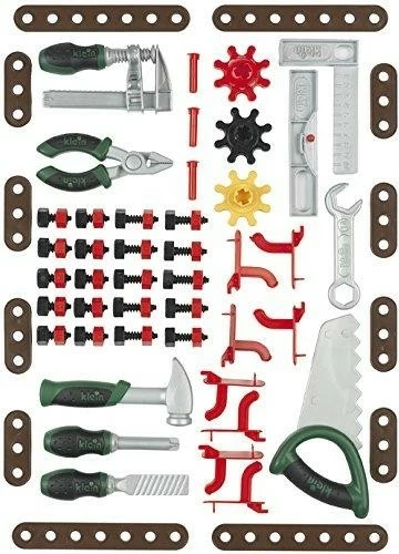 Igralni delovni set Bosch Klein 8320, 75 kosov, za fante, zelen/rdeč/srebrn