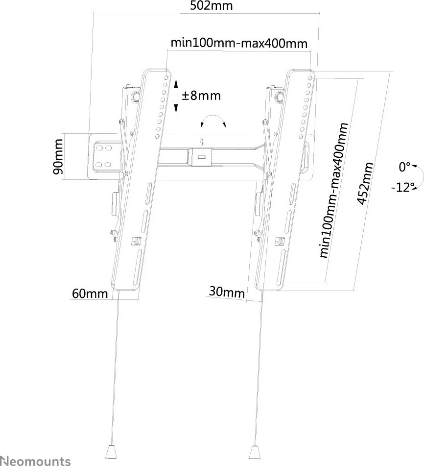 Stenski nosilec za TV do 55 inč Newstar LED-W450BLACK, 35 kg, črn Stenski nosilec za TV do 55 inč Newstar LED-W450BLACK, 35 kg, črn