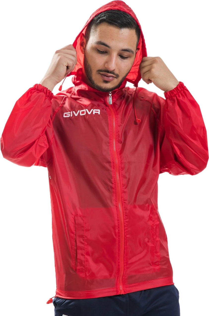 Ortalion jakna unisex Givova Rain Basic RJ001 0012, rdeča