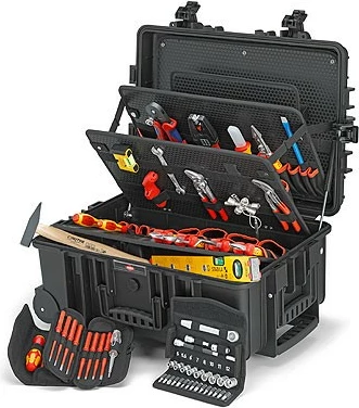 Kovček za orodje Knipex 00 21 37, polipropilen, črn, odporen proti prahu in vodi