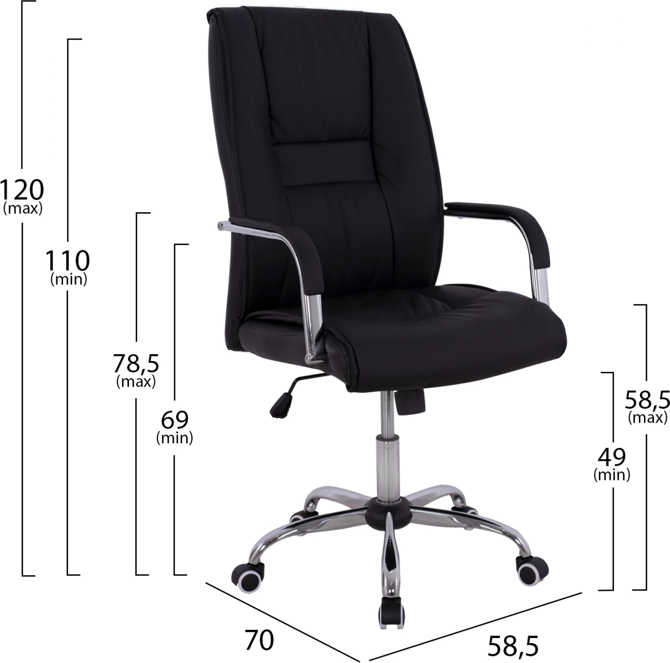 Pisarniški stol za managerja FH1106.01 črne barve