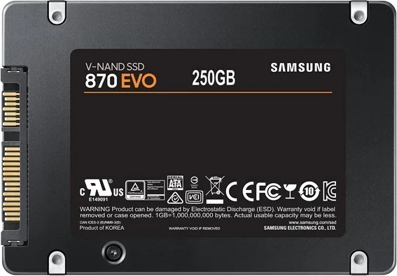SSD, 250 GB, 2,5-palčni, SATA III, črn - Samsung 870 EVO
