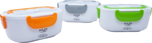 Električna posoda za kosilo Adler AD 4474, 1 L, do 50 W, 2 predelka, žlica, siva