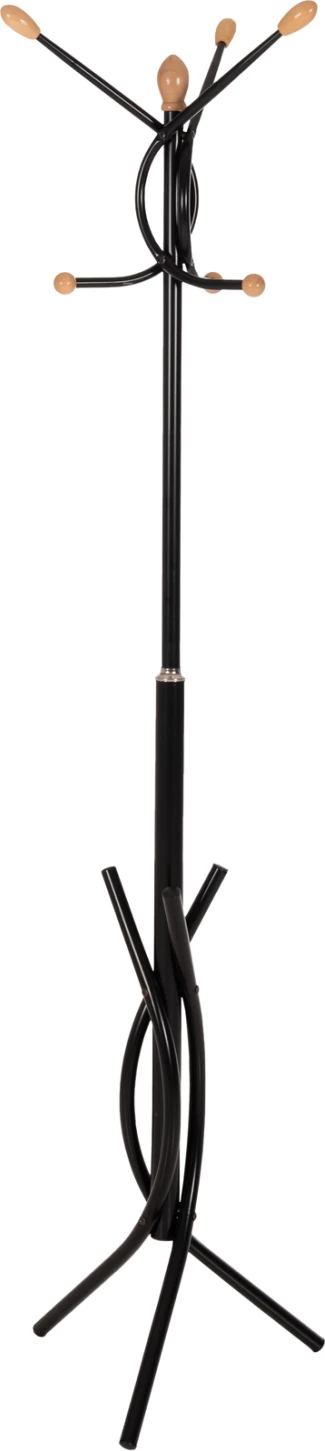 Samostoječi obešalnik FH9575.01 kovinski v črni barvi - 7 obešalnih mest 41x41x176H cm
