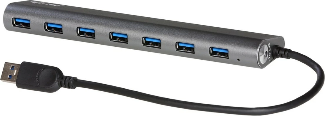 Metalen USB razdelilec, 7 USB 3.0 priključkov, i-tec U3HUB778, črn