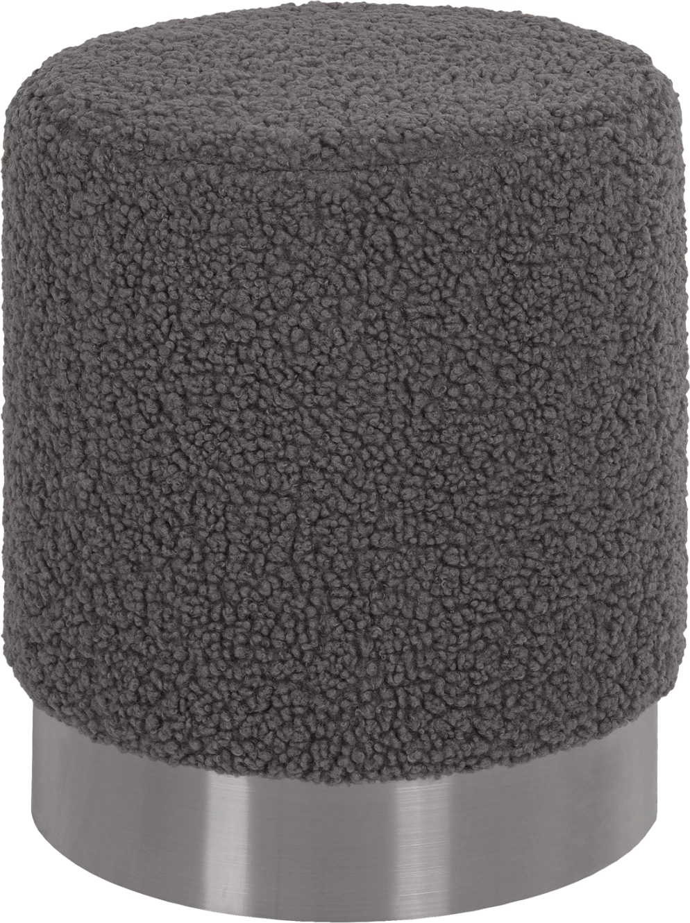 Stolček LEVY FH8408.21 iz bouclé tkanine s srebrno osnovo Φ35x42Hcm