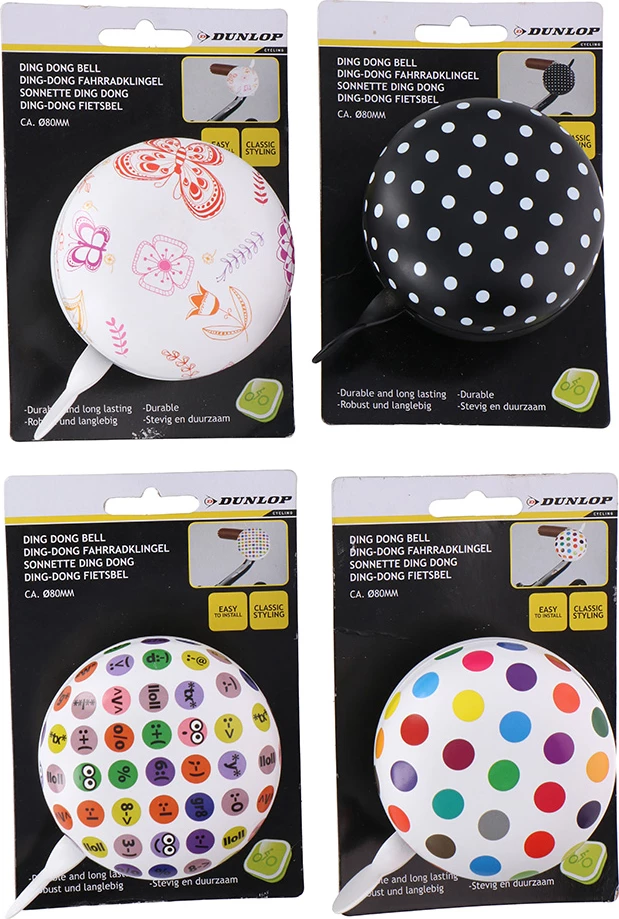 Zvonček za kolo, večbarven Dunlop