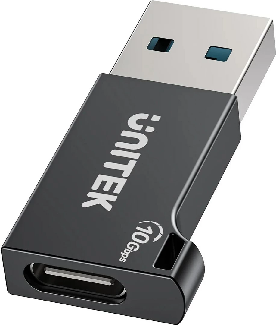 Adapter USB-A v USB-C UNITEK A1049ABK01, 10Gbps, črn