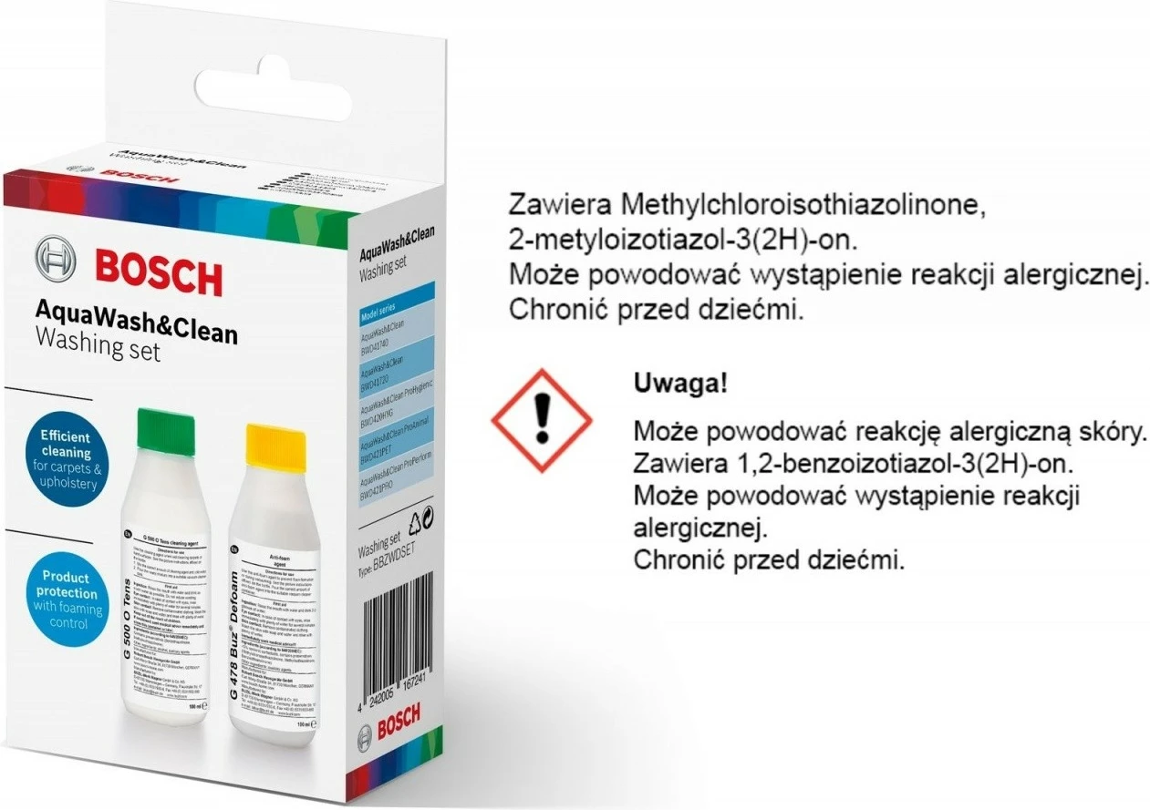 Sesalnik na vodo Bosch Aqua Wash&Clean BWD41740, 1700 W, 5 L, siva/vijolična