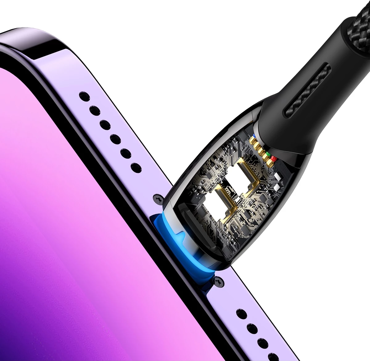 Kabel USB-A v Lightning, 2 m, 2,4 A, črn — Baseus Glimmer Series