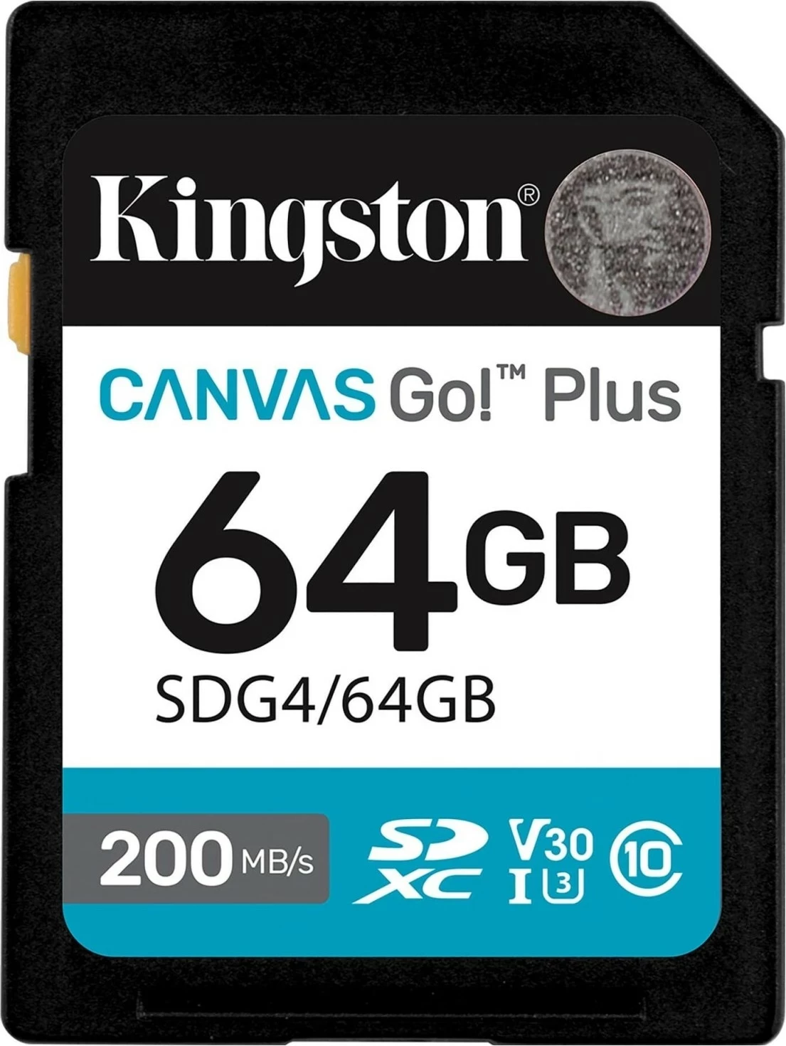 Kartica za pomnilnik 64GB Kingston Canvas Go Plus Gen4 SDXC, UHS-I, U3, V30, hitrost branja 200MB/s