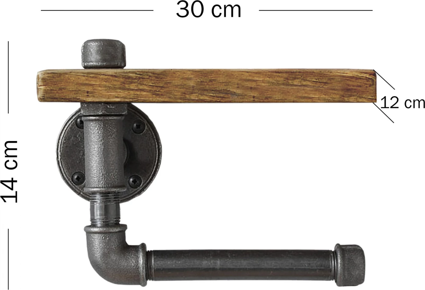 Držalo za papir iz kovine in lesa FH8924.01 30x12x14 cm