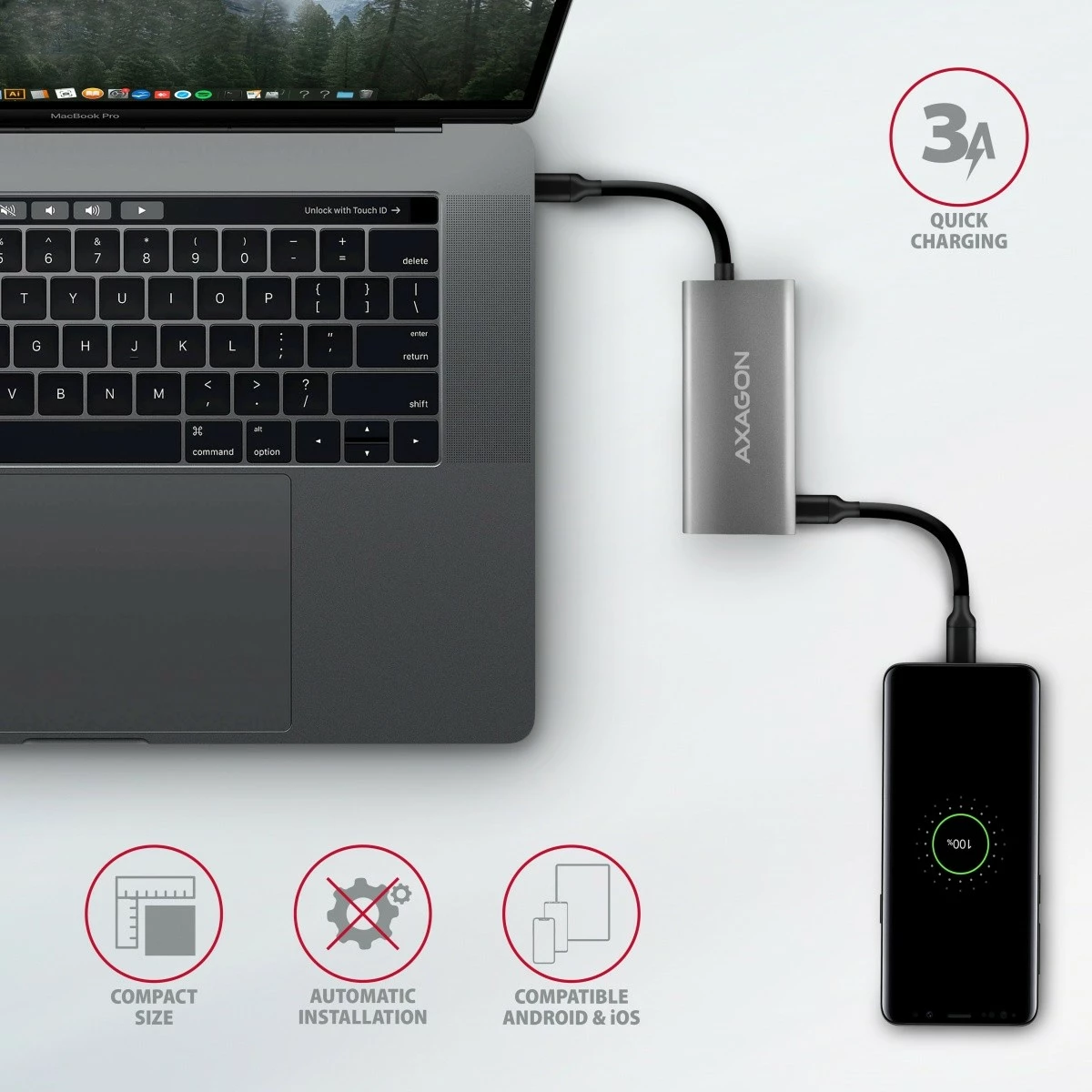 Razdelilec USB AXAGON HMC-4G2, 4 vrata (2x USB-A, 2x USB-C), USB 3.2 Gen 2, kabel USB-C 13 cm, črno/siv Razdelilec USB AXAGON HMC-4G2, 4 vrata (2x USB-A, 2x USB-C), USB 3.2 Gen 2, kabel USB-C 13 cm, črno/siv