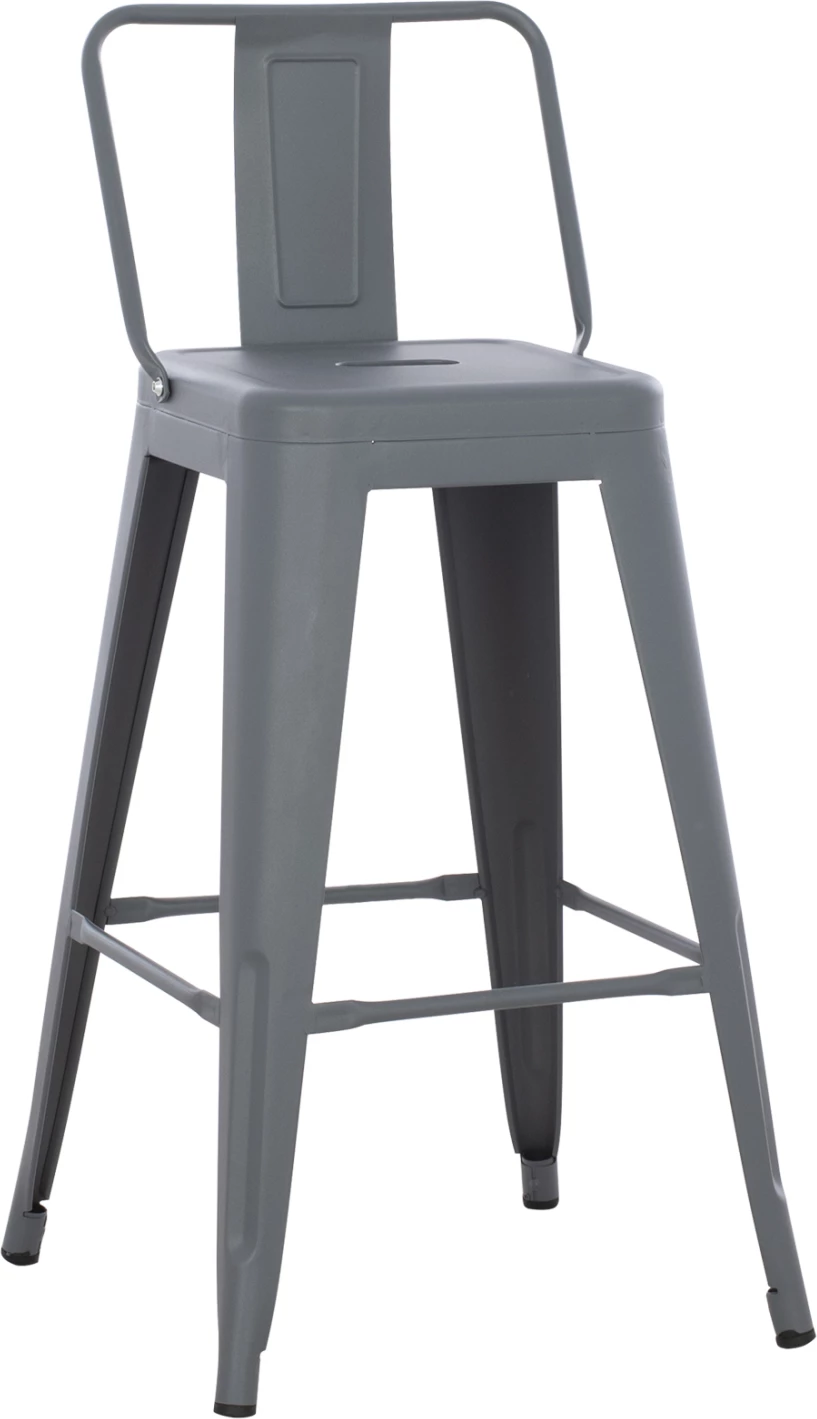 Barski stol srednje višine MELITA-PRO FH8574.50 kovinski v sivi barvi 43x43x88H cm