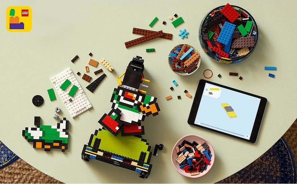 Set gradnje Super Mario World Mario & Yoshi, LEGO, 1215 kosov, plastika, večbarven