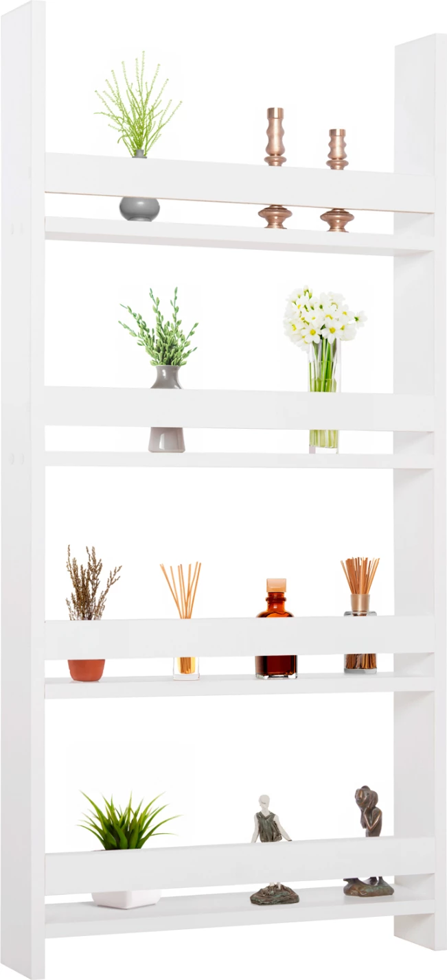 Stenske police SANI FH18224.01 melamin v beli barvi 60x10x120Hcm (4 police)