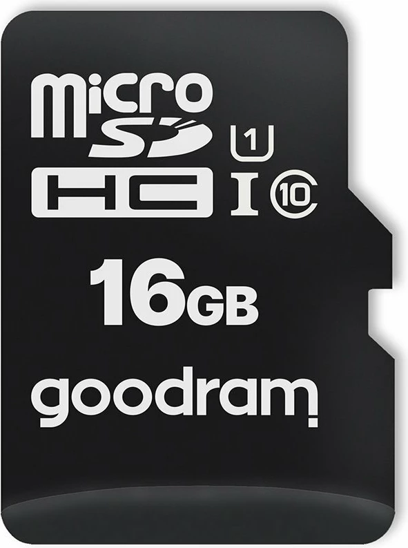 Pomnilniška kartica microSDHC 16 GB Goodram M1AA-0160R12, z adapterjem, črna
