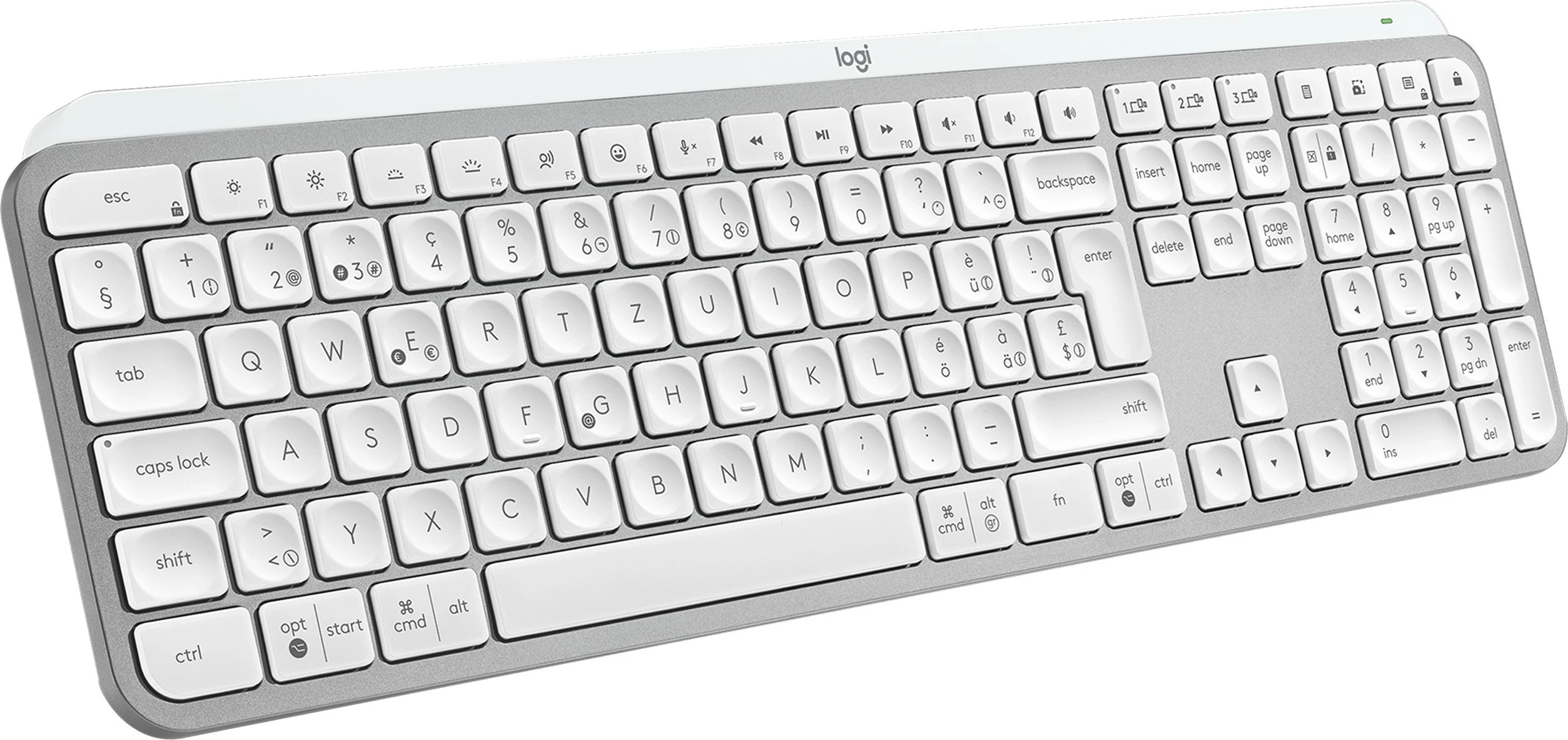 Brezžična tipkovnica, Logitech MX Keys S, svetlo siva, CH, Bluetooth