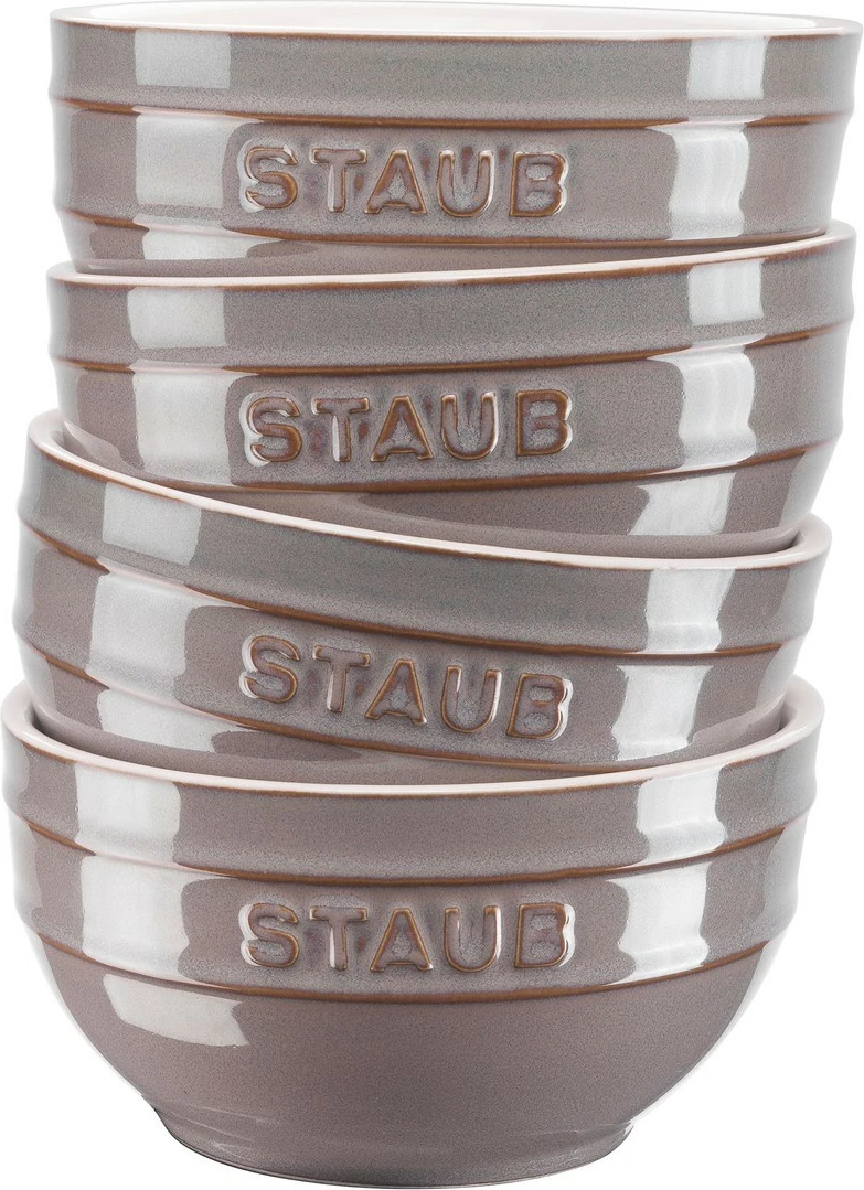 Okrogli krožniki, STAUB 12 cm, siva antika, 4 kosi