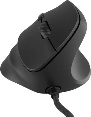 Ergonomski vertikalni miška Natec CRAKE 2 PRO, 12800 DPI, z vodo, RGB, črna