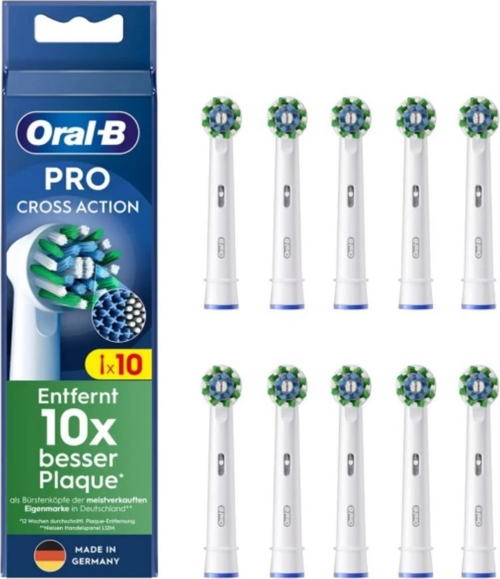 Glava sonične zobne ščetke Cross Action, Oral-B 860595, komplet 10 kos, bela