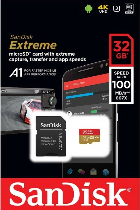 Kartica microSD SanDisk Extreme 32GB, z adapterjem SD