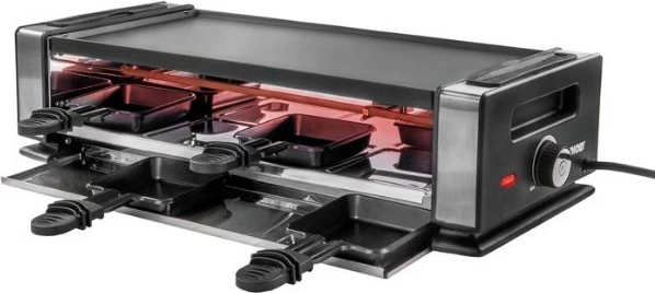 Grill raclette za 8 oseb UNOLD 48730, plastika, nerjaveče jeklo, črn