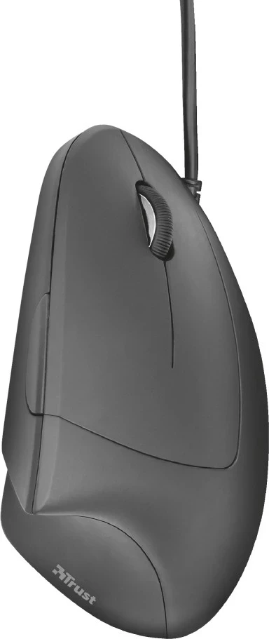 Vertikalni miš z žico, črn – Trust Verto