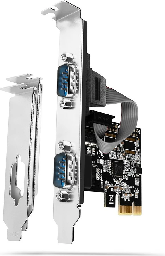 Razširitvena kartica, 2x serijska vrata RS-232, PCIe, komplet s standardnim in nizkoprofilnim nosilcem AXAGON PCEA-S2N