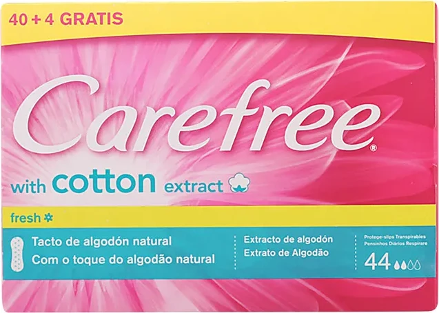 Dnevni vložki Carefree With Cotton Extract Fresh, unisex, 44 kos