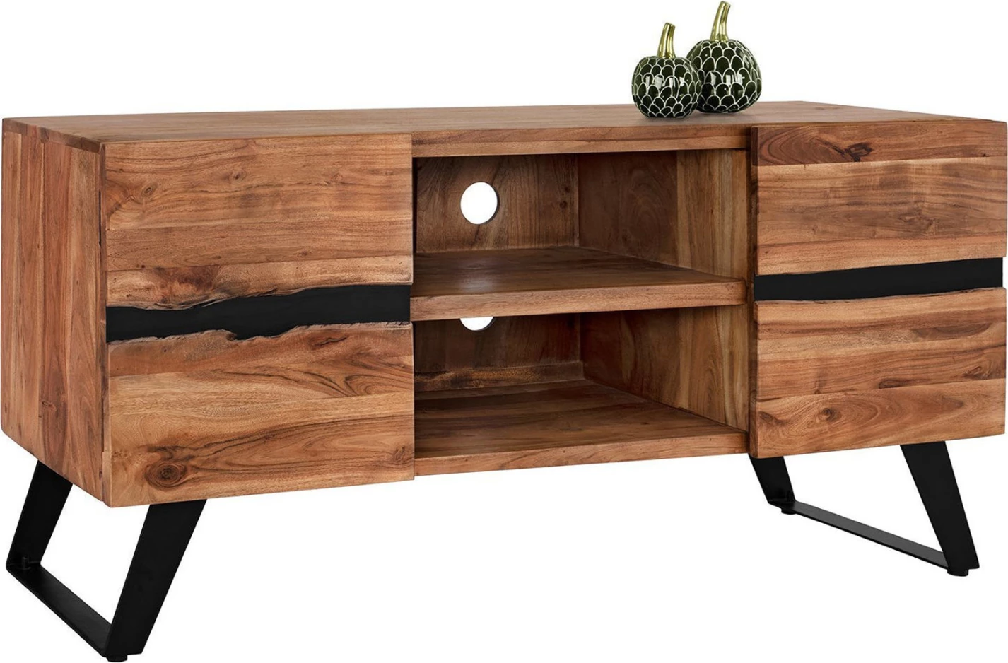 TV pohištvo FH8174 Alicia iz masivnega akacijevega lesa Naravno 130x43,5x66,5