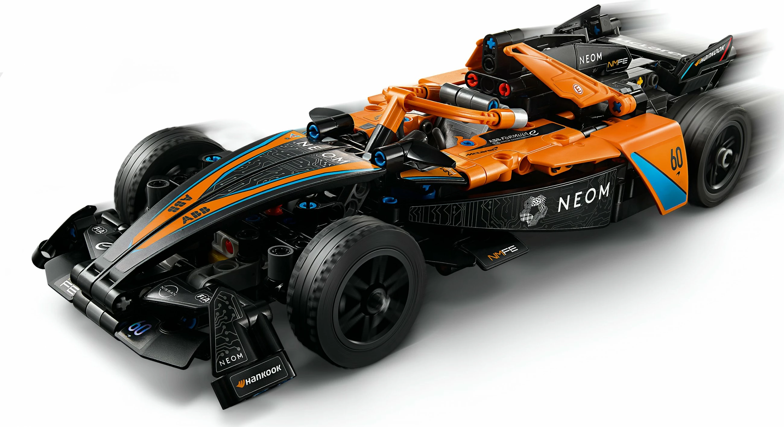 Set za gradnjo NEOM McLaren Formula E 42169, 452 kosov, pull-back, večbarven