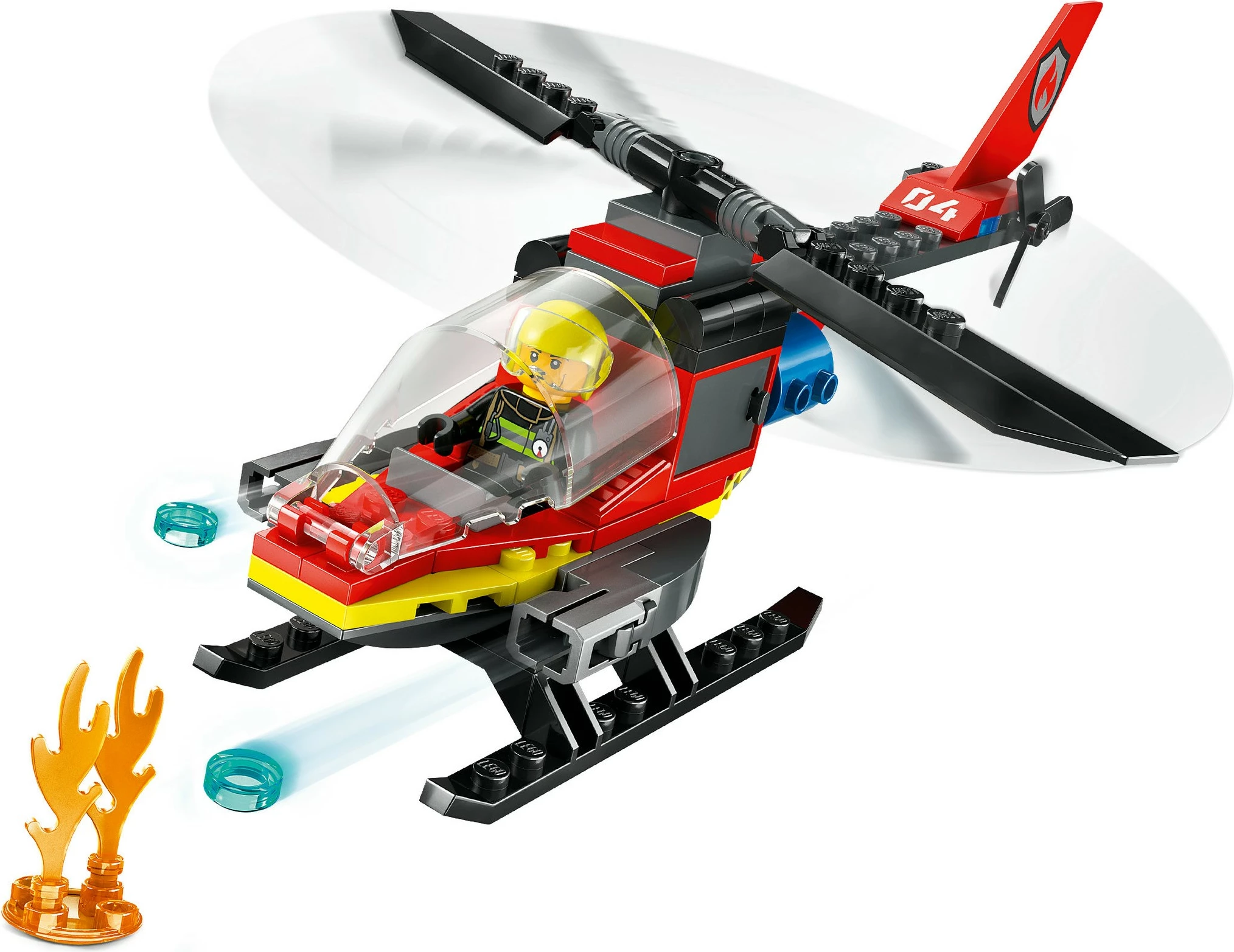 Helikopter za gašenje požara, set za sestavljanje LEGO City 60411, 85 delov, večbarven